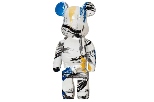 Statuette Zèbre Bleu aux rayures noires et blanches